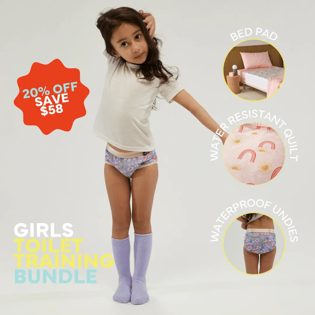 StayDry Girls' Toilet Training Bundle promotion. 20% discount off promo girl's toilet training bundle.